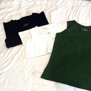 The Territory Ahead 100% Cotton Tank Tops Basic Black White Green XL Lot of 3